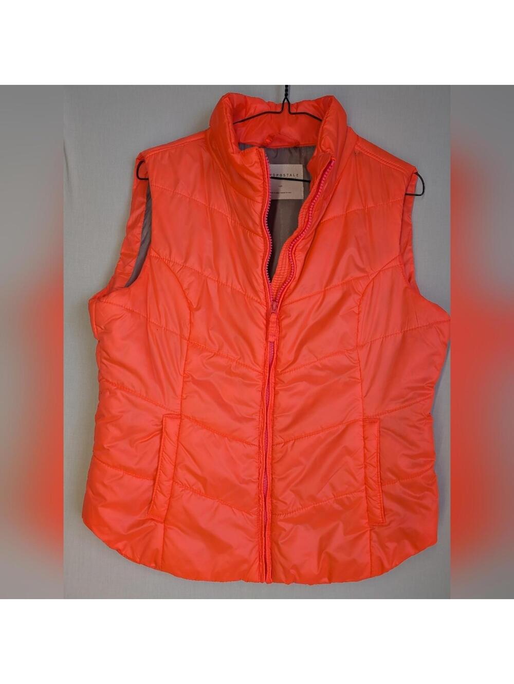 Women's Aéropostale Orange Lightweight Padded Mid-Length Puffer Vest - L